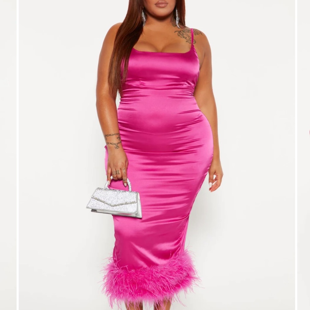 Magenta Feathered Dress